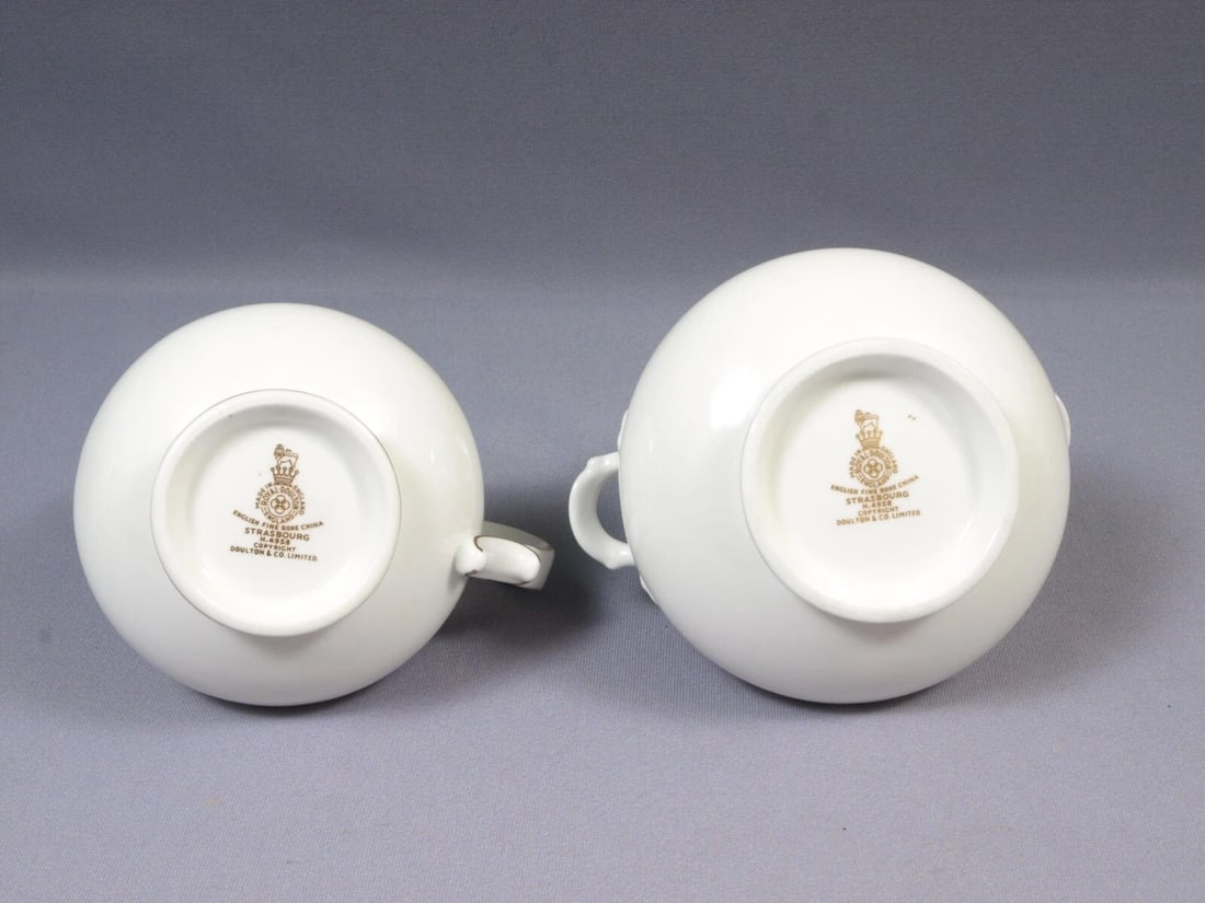 ROYAL DOULTON STRASBOURG Creamer Milk Jug Covered Sugar Bowl SET H4958 England - 4