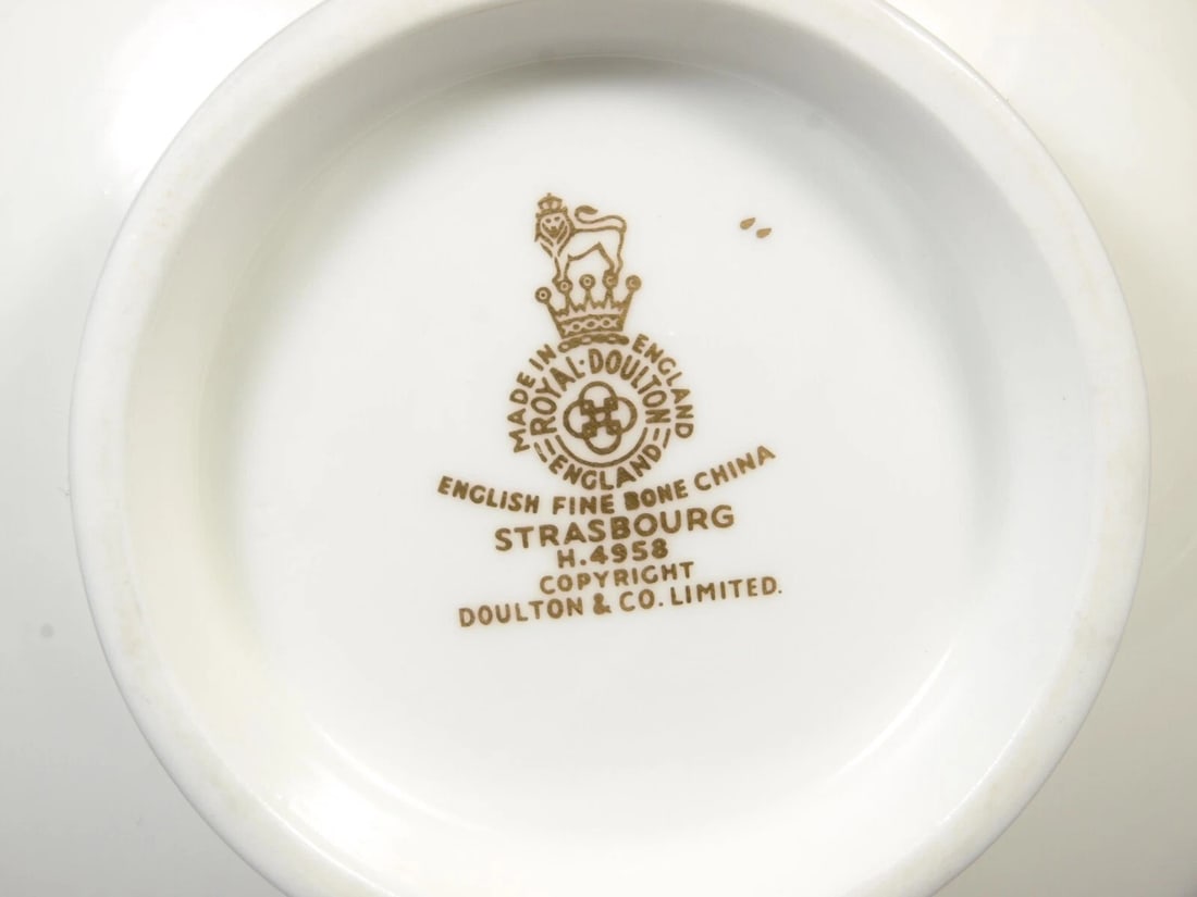 ROYAL DOULTON STRASBOURG Creamer Milk Jug Covered Sugar Bowl SET H4958 England - 5