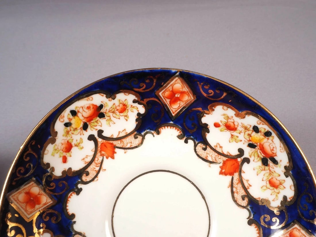 Royal Albert Crown China Heirloom IMARI Coffee Tea cup Saucer Set COBALT Blue - 3