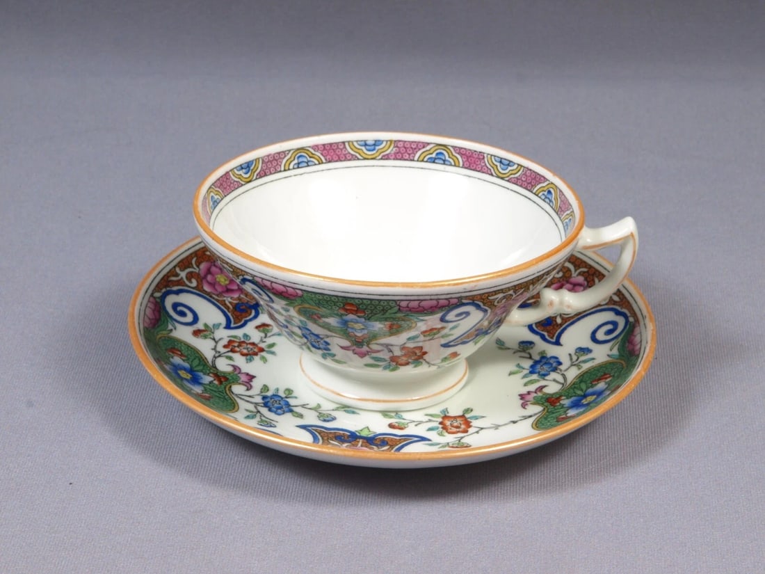 MINTON B157 ANTIQUE Older Coffee Tea cup Saucer Set Floral Imari - 2