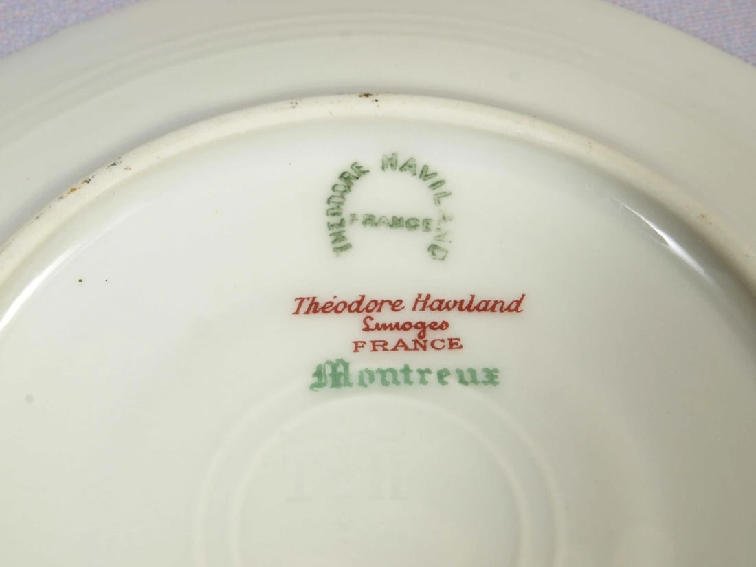 Limoges France 1921 Montreux HAVILAND Octagon Coffee Tea Cup Dessert Plate Trio - 7