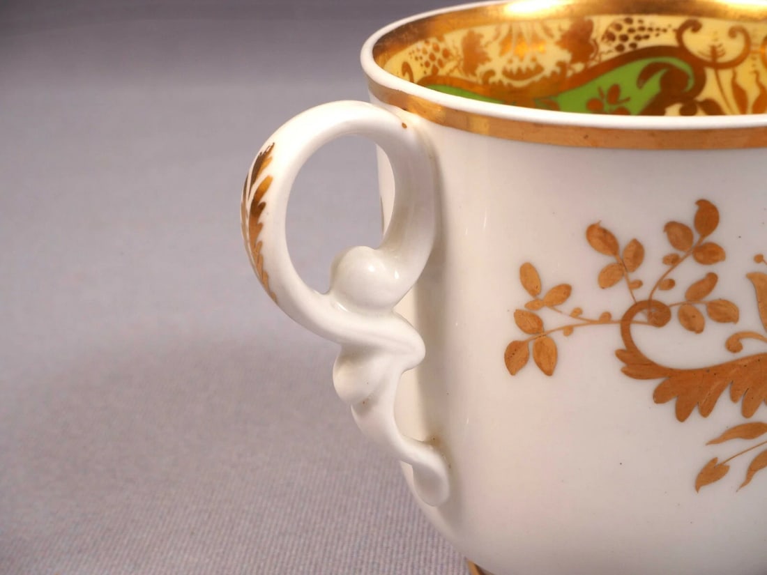 Antique 1813 - 1830 Copeland Spode Coffee Tea Cup Mug Espresso Green England - 3