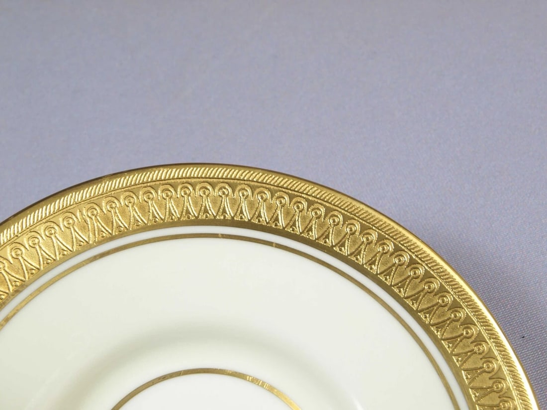 Aynsley SANDRINGHAM Gold Encrusted Coffee Espresso Cup Saucer Set 3830 England - 4