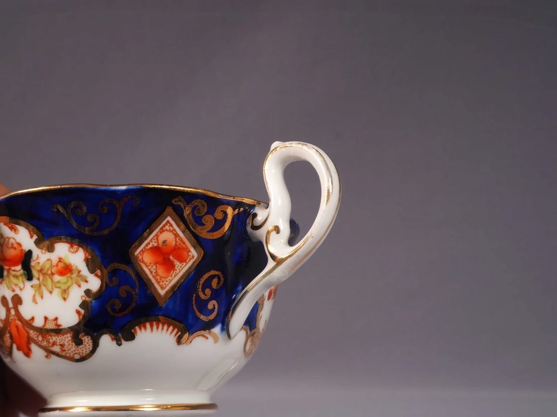 Royal Albert Crown China Heirloom IMARI Coffee Tea cup Saucer Set Blue Cobalt - 3