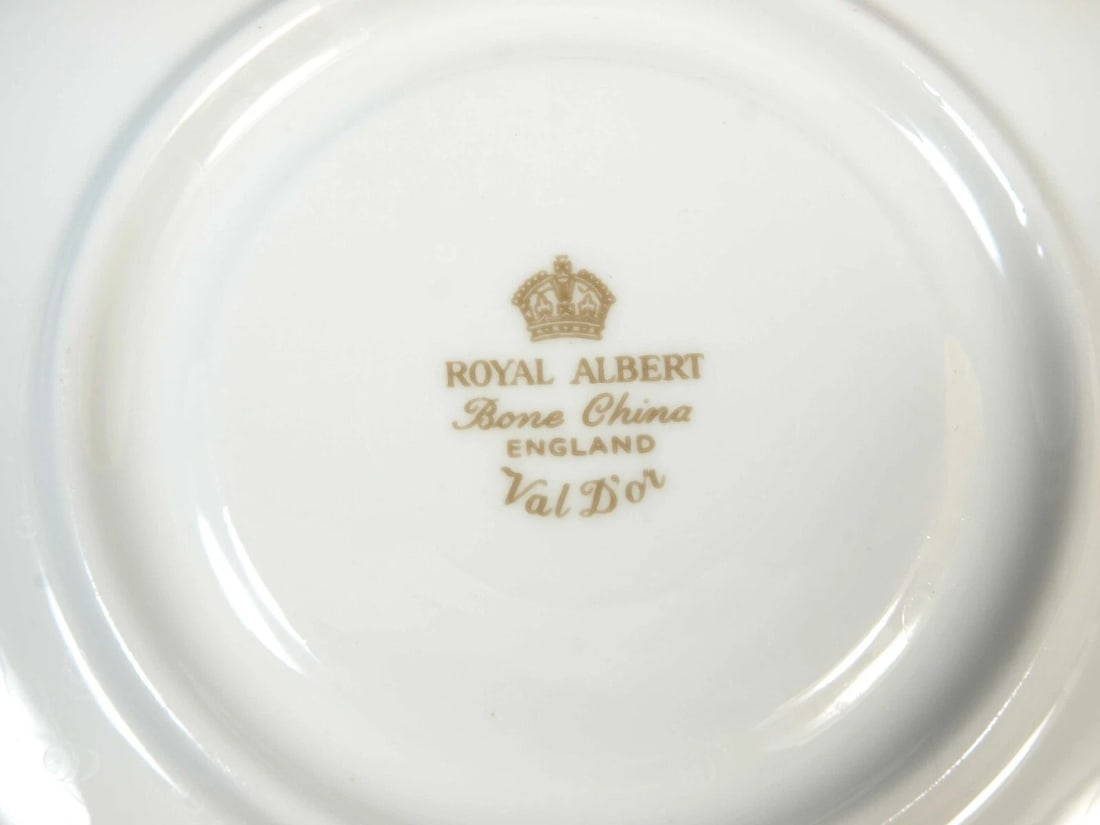Royal Albert Val D'Or Coffee Espresso Cup Saucer Set White and GOLD Demitasse - 3