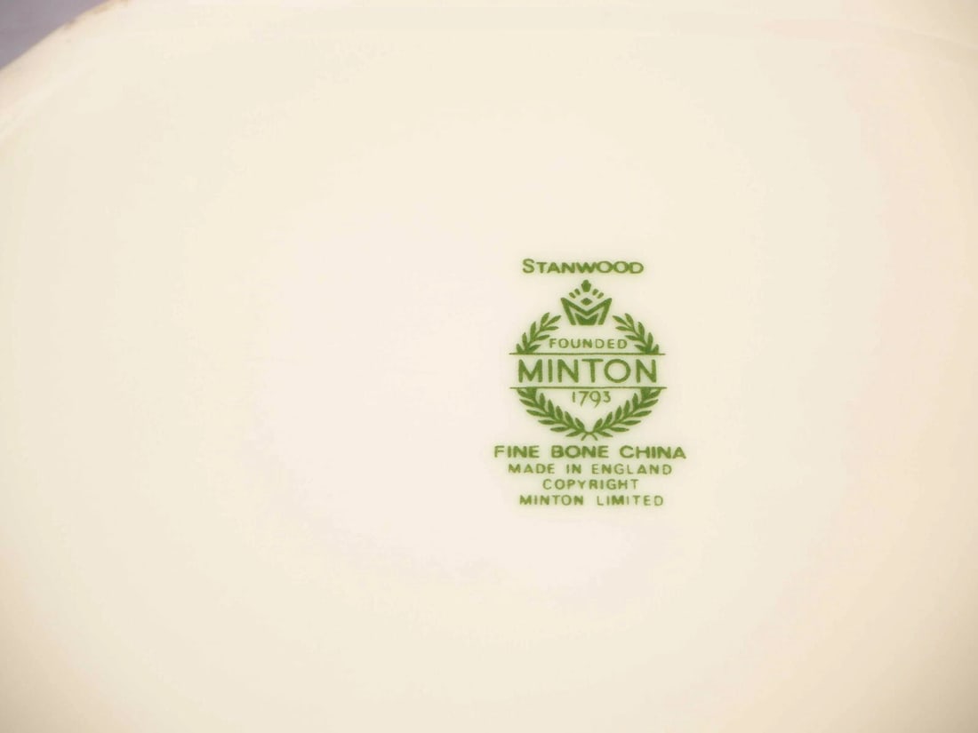 Minton Stanwood Gold Rim Creamer Milk Jug Covered Sugar Bowl SET England - 4