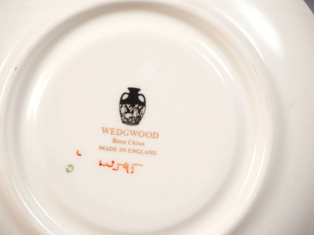 Wedgwood COLUMBIA Coffee Espresso Cup Saucer Set 595 Griffons Floral Medallion - 5