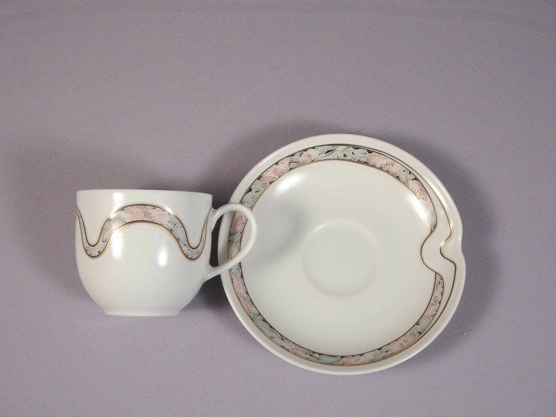 Super Rare Kaiser Tivoli Domino West Germany Coffee Espresso Tea cup Saucer Set - 2