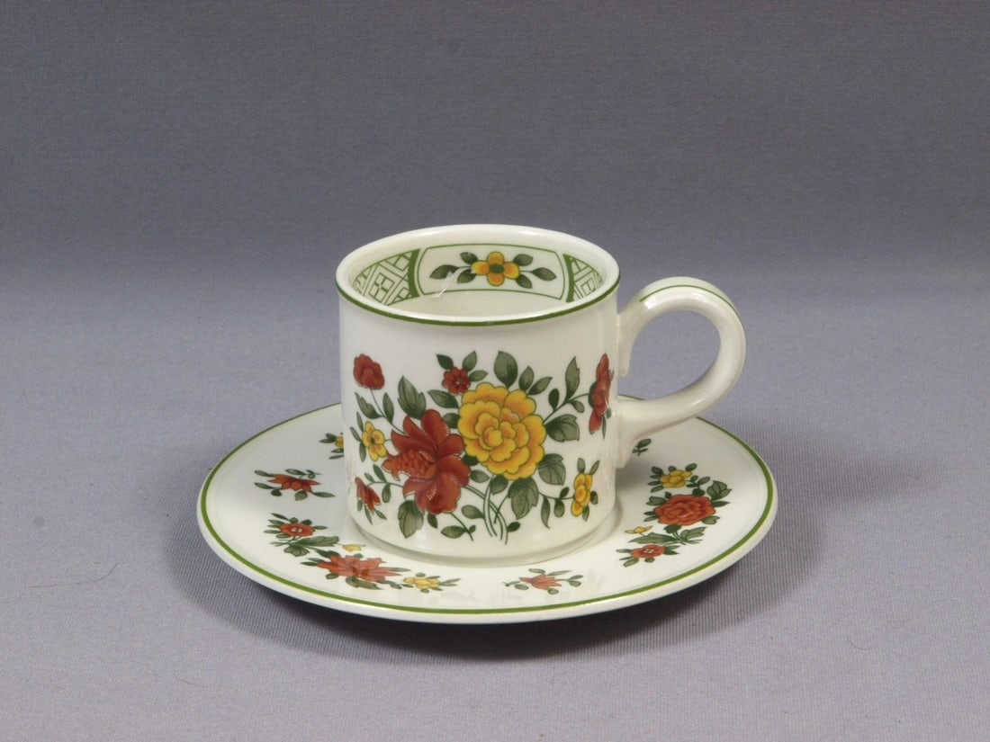 Villeroy & Boch Summer Day Coffee Tea cup Saucer set Germany Vintage - 2