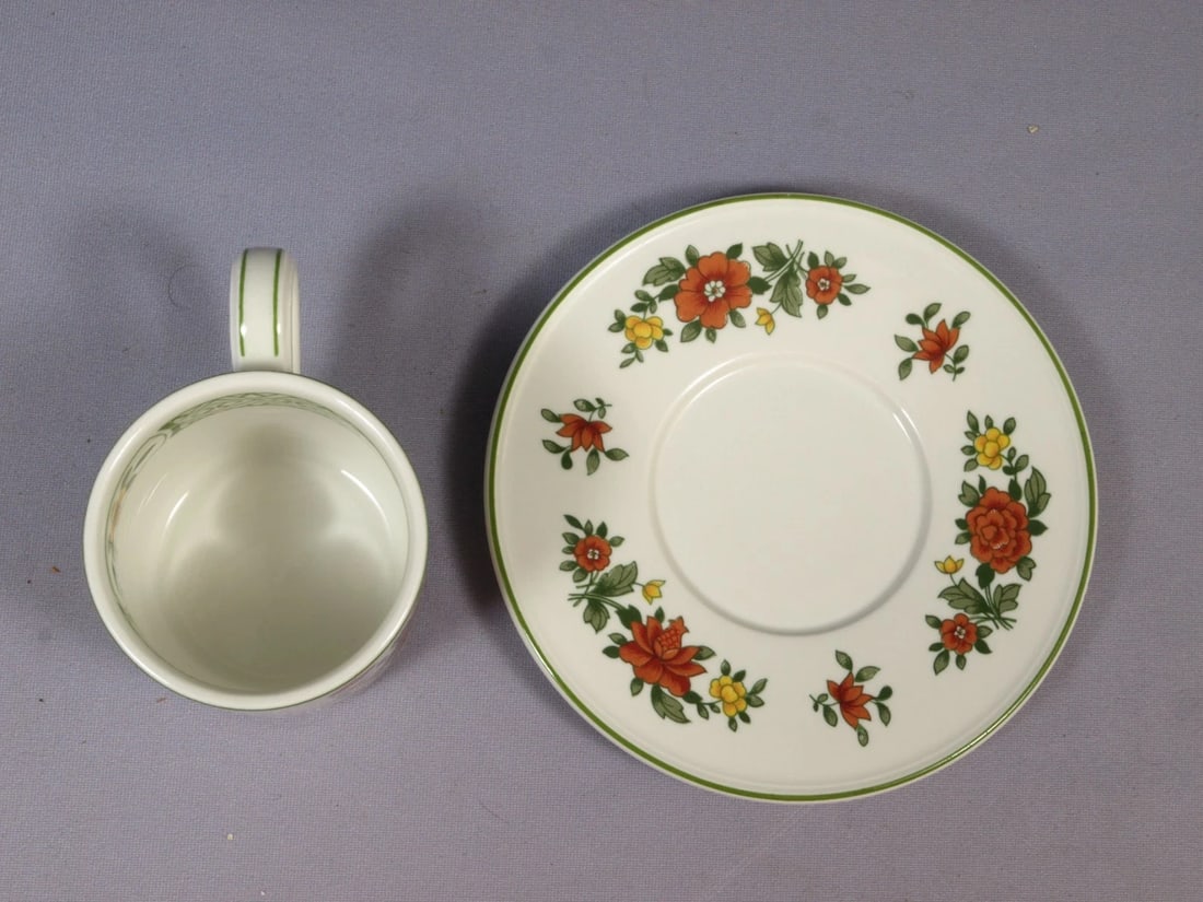 Villeroy & Boch Summer Day Coffee Tea cup Saucer set Germany Vintage - 3