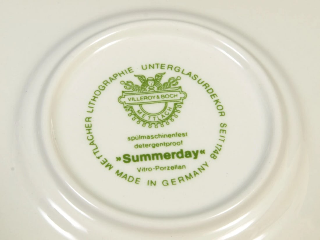 Villeroy & Boch Summer Day Coffee Tea cup Saucer set Germany Vintage - 4