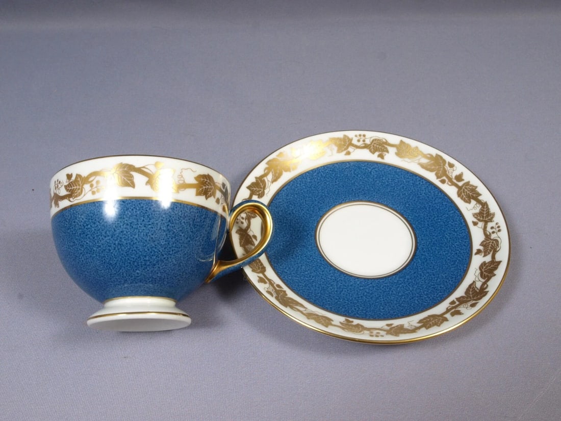 Wedgwood WHITEHALL POWDER BLUE BAND Coffee Tea Cup Saucer Plate - 2
