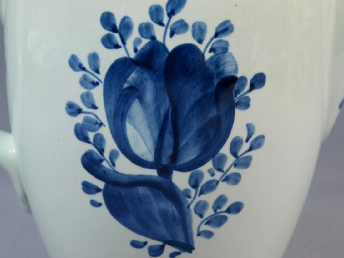 ROYAL COPENHAGEN Tranquebar Blue flowers Coffee Teapot Large Fajance Aluminia - 2