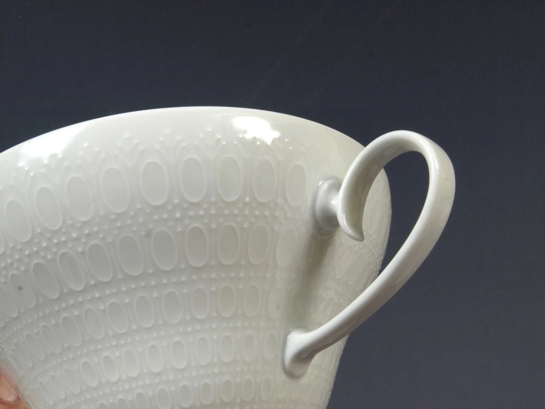 ROSENTHAL Romance White Embossed Studio Line B Wiinblad Coffee TeaCup Saucer Set - 2