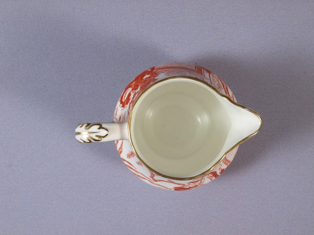 Royal Crown Derby RED Mikado Milk Jug Cream Creamer Pot Bone china 1930 RARE - 3