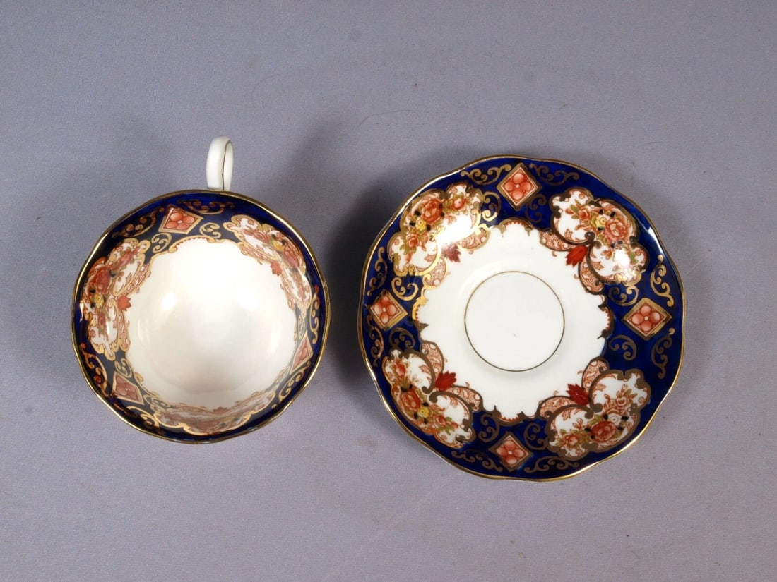 Royal Albert DERBY Heirloom IMARI Coffee Tea cup Saucer Set COBALT Blue England - 3