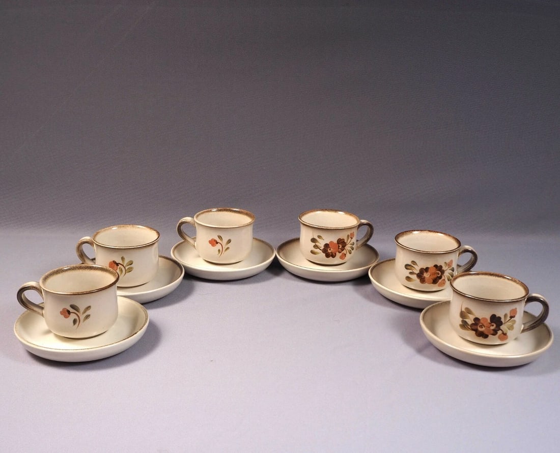 Denby SERENADE Coffee tea Cups Saucers England Stoneware (1 of 6)