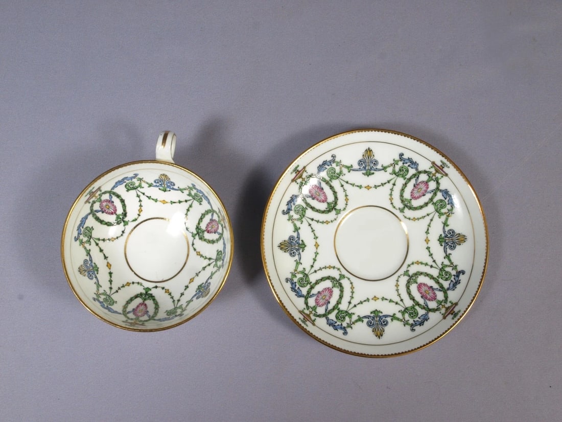Antique Minton Adam H2581 Cofee Tea Cup Saucer Set LARGE Neoclassical 1913 - 2