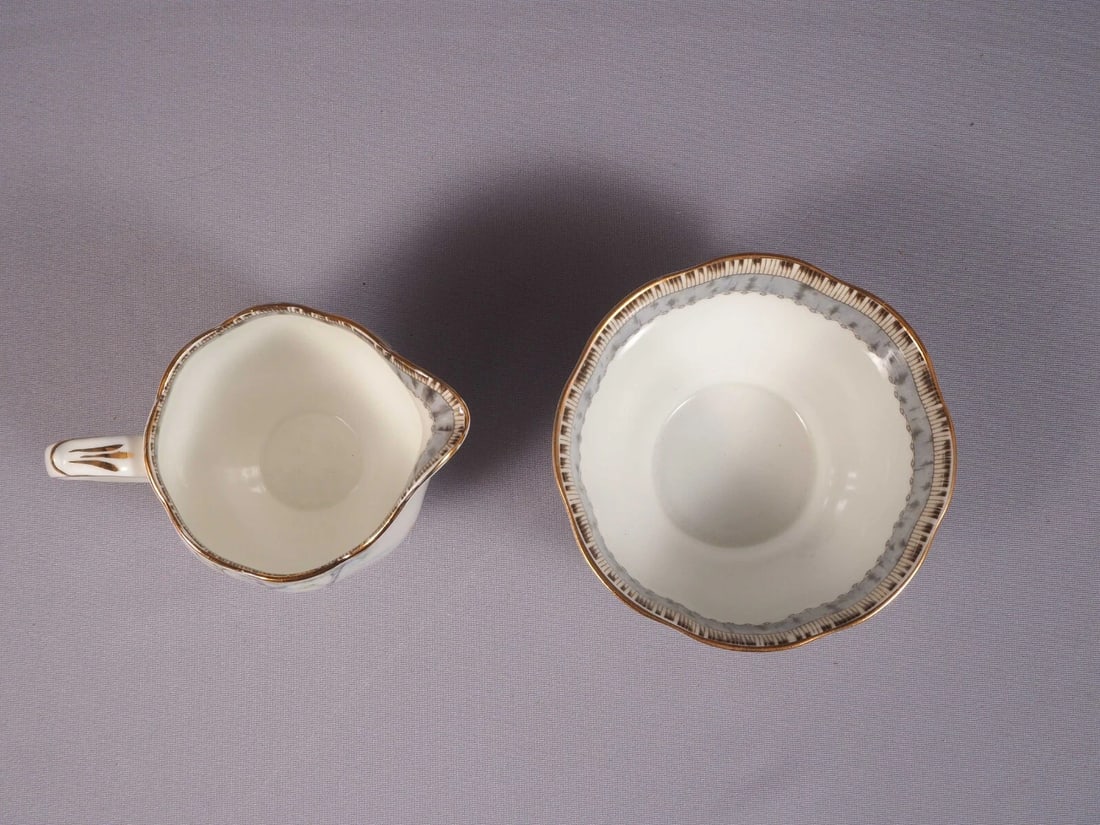 Royal Albert Silver Birch Cream Milk Creamer Jug Sugar Bowl LARGE England - 2