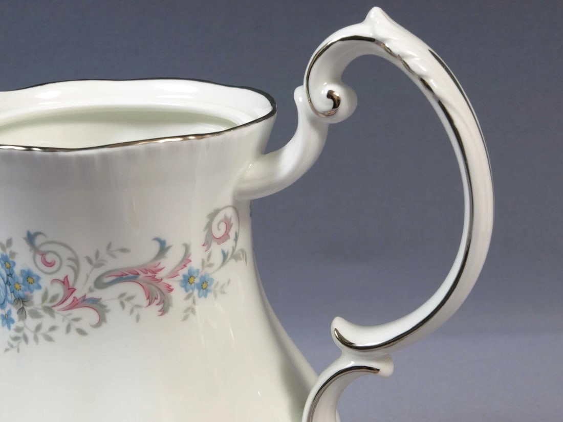 Paragon ROMANCE Coffee Pot Teapot Silver Platinum Rim England Large - 4