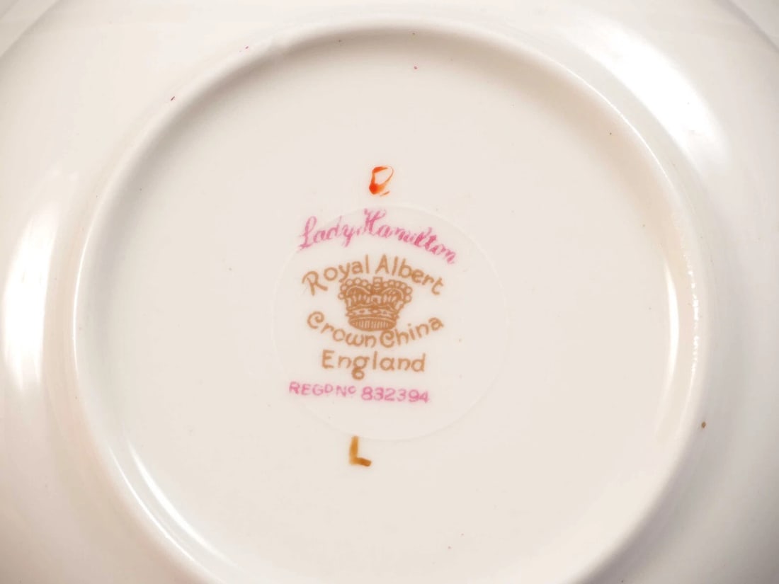 Royal Albert LADY HAMILTON Coffee Tea Cup Saucer inside flower Old Mark - 6