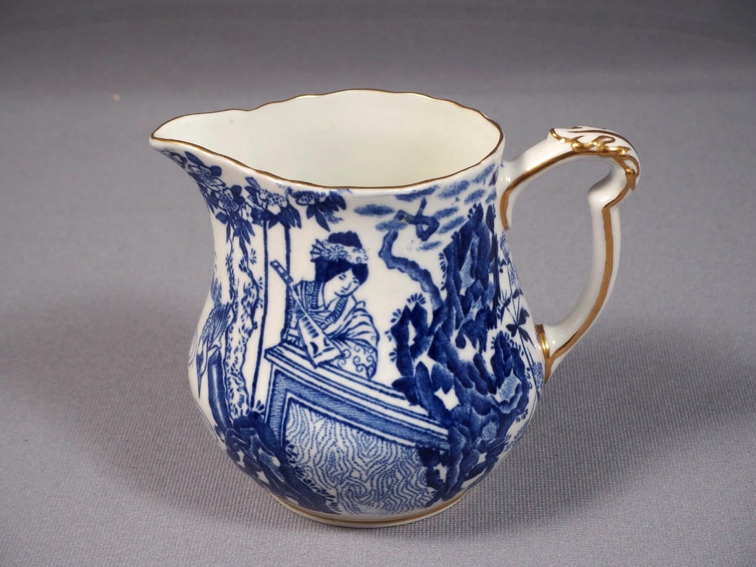 Royal Crown Derby Blue Mikado Milk Jug Creamer Open Sugar Bowl Bone china - 3