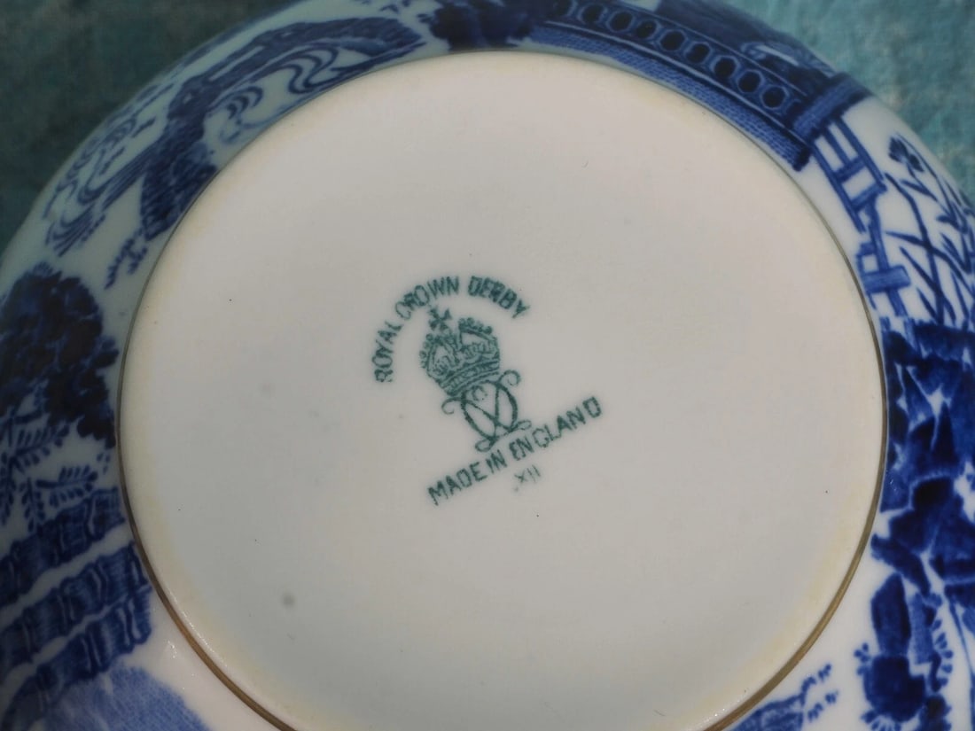 Royal Crown Derby Blue Mikado Milk Jug Creamer Open Sugar Bowl Bone china - 7