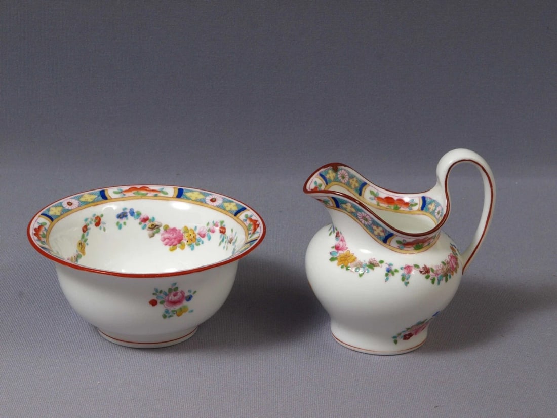 Minton Rose A4807 Older England Coffee Tea pot Creamer Sugar Cup Trivet Antique - 5