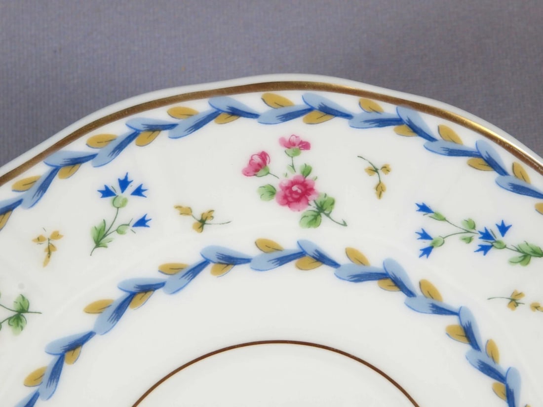 Limoges BERNARDAUD France ARTOIS BLEU Coffee Tea Cup Saucer Set - 4