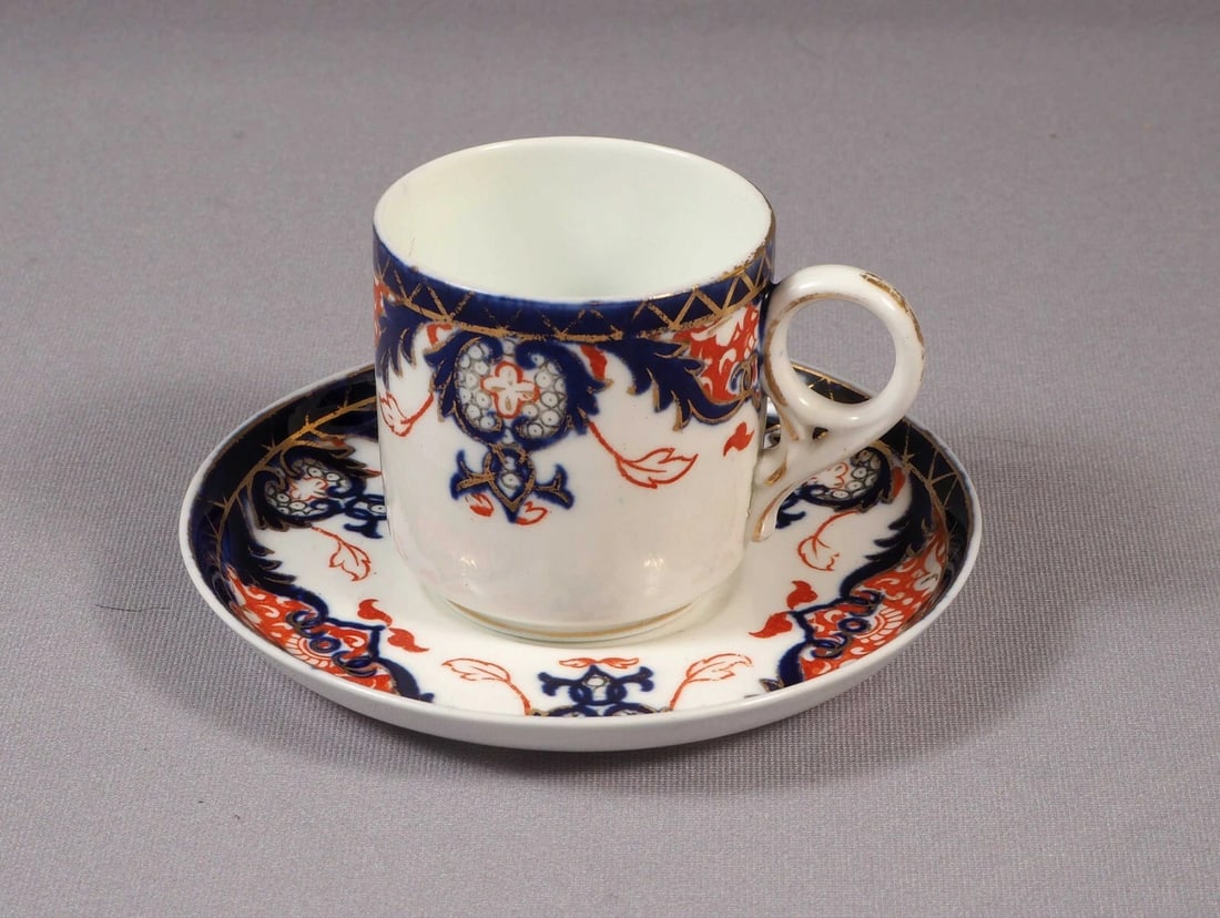 ROYAL CROWN DERBY KINGS IMARI Coffee Espresso cup Saucer set 1904 England #1270 (1 of 5)