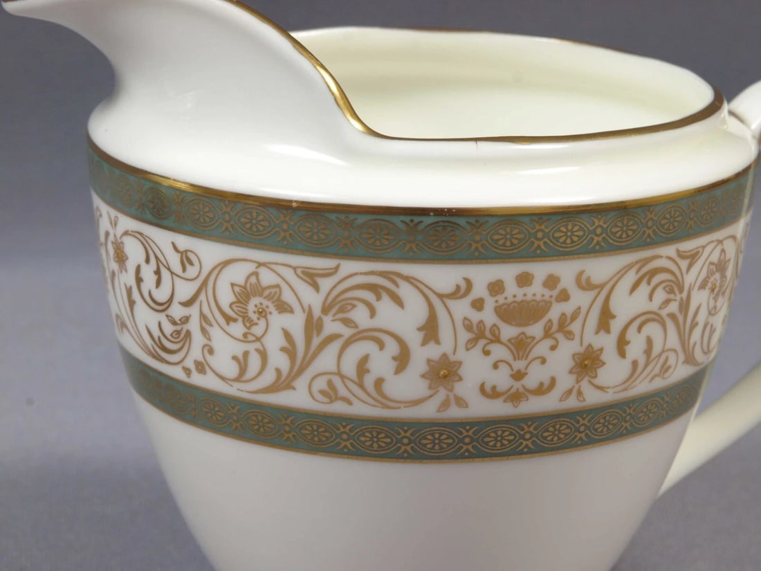 Minton ARAGON Creamer Milk Jug Covered Sugar Bowl SET Bone China England - 2