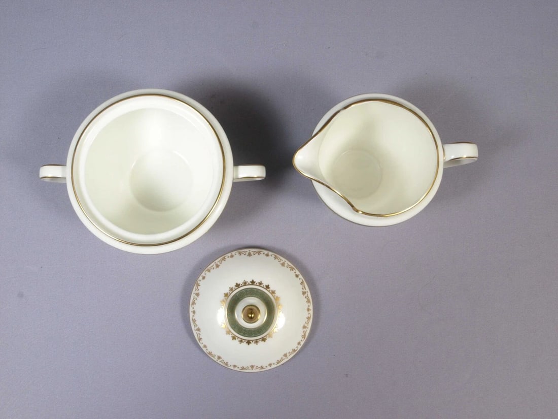 Minton ARAGON Creamer Milk Jug Covered Sugar Bowl SET Bone China England - 3