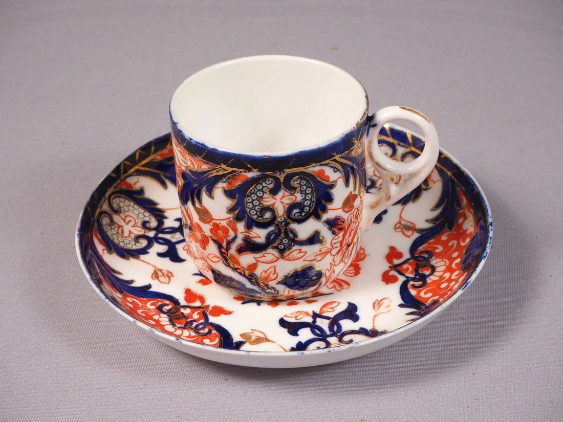 ROYAL CROWN DERBY KINGS IMARI Coffee Espresso cup Saucer set 1882 England #383 - 2