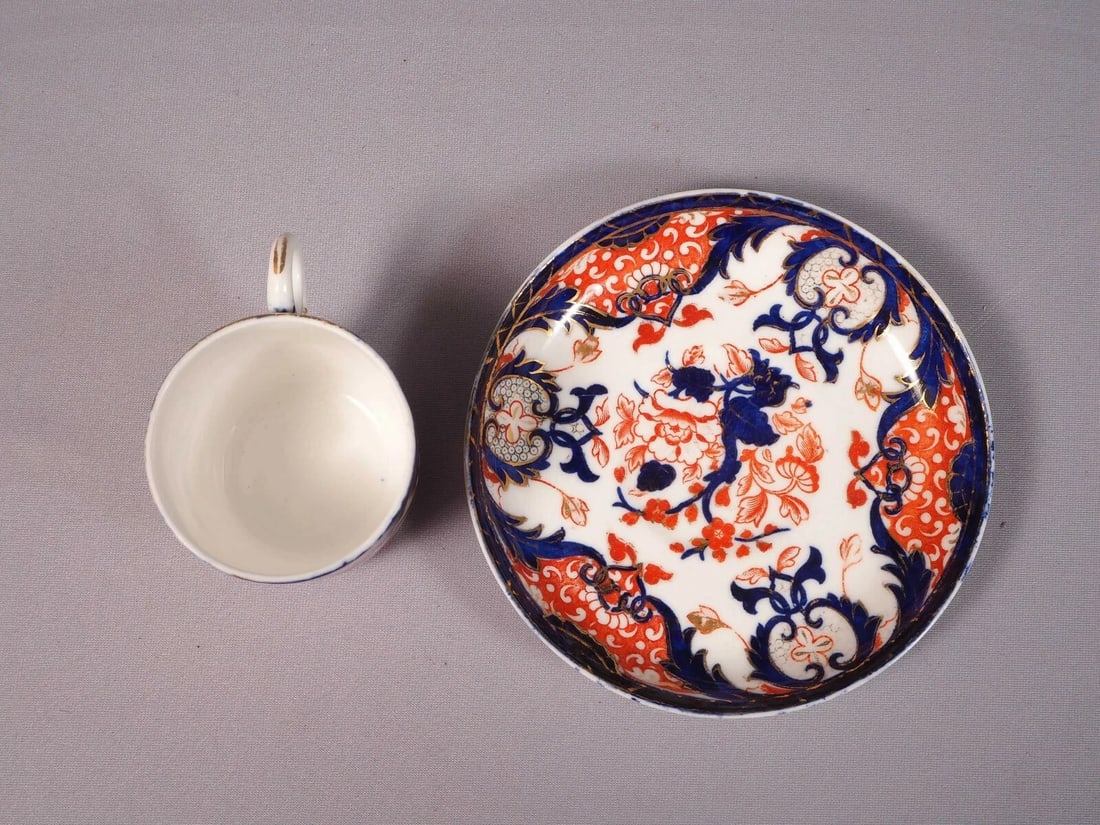 ROYAL CROWN DERBY KINGS IMARI Coffee Espresso cup Saucer set 1882 England #383 - 3