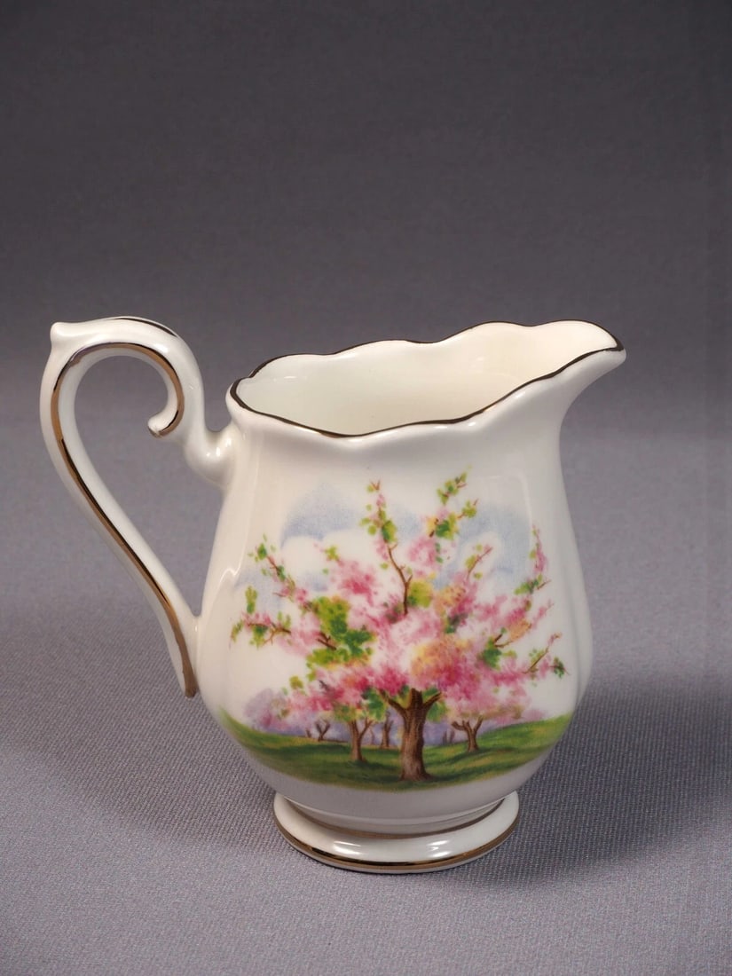Royal Albert Blossom Time Creamer Milk Jug Open Sugar Bowl Set England - 3