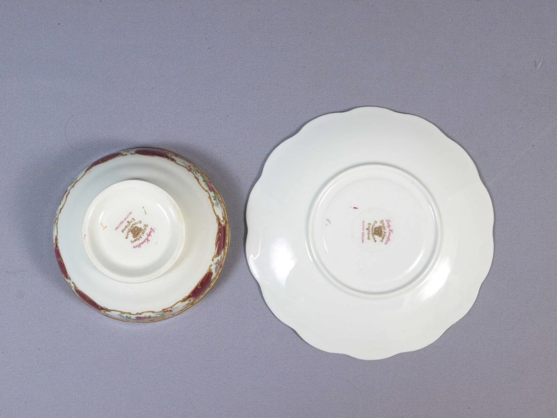 Royal Albert LADY HAMILTON Bone China Open Sugar Bowl Saucer Set England - 4