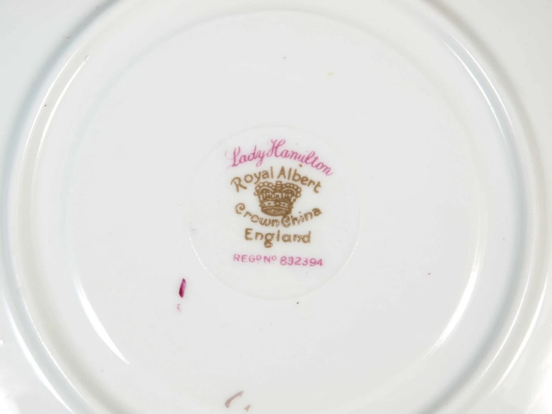 Royal Albert LADY HAMILTON Bone China Open Sugar Bowl Saucer Set England - 5