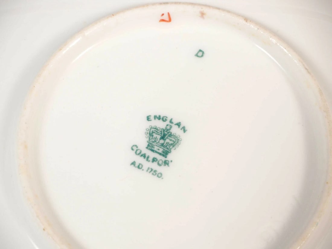 Coalport Indian Tree Scalloped Coffee Tea CUP Saucer England Multi color Large - 5