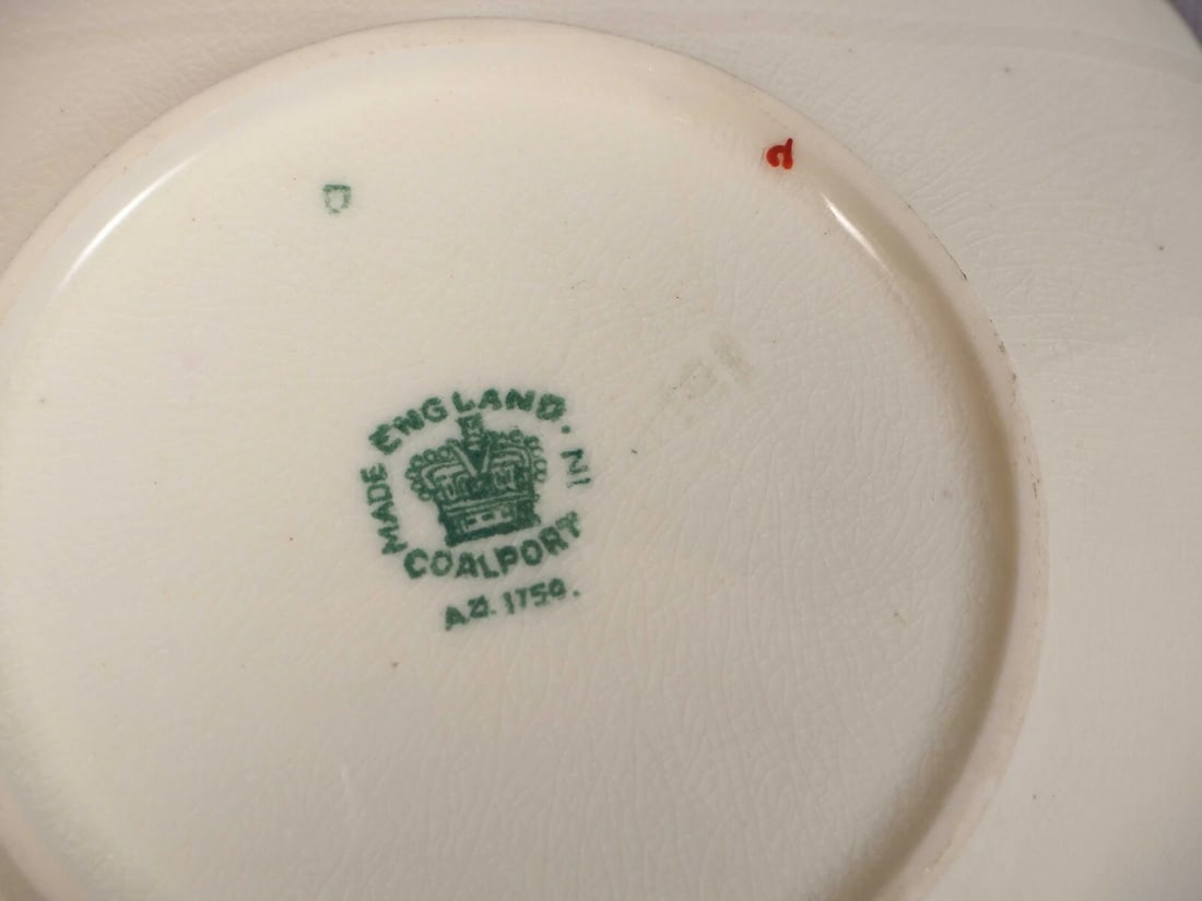 Coalport Indian Tree Scalloped Coffee Tea CUP Saucer England Multi color Large - 6