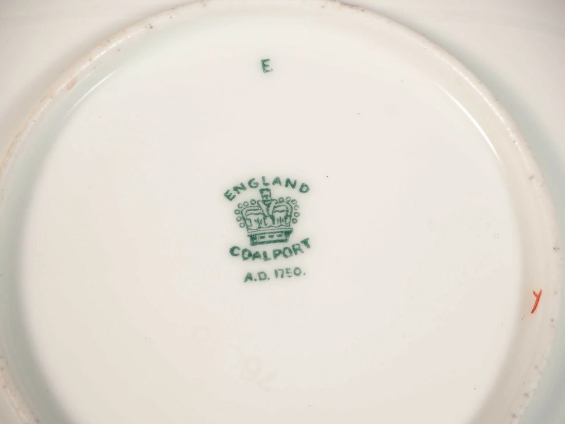 Coalport Indian Tree Scalloped Coffee Tea CUP Saucer England Multi color Large - 8