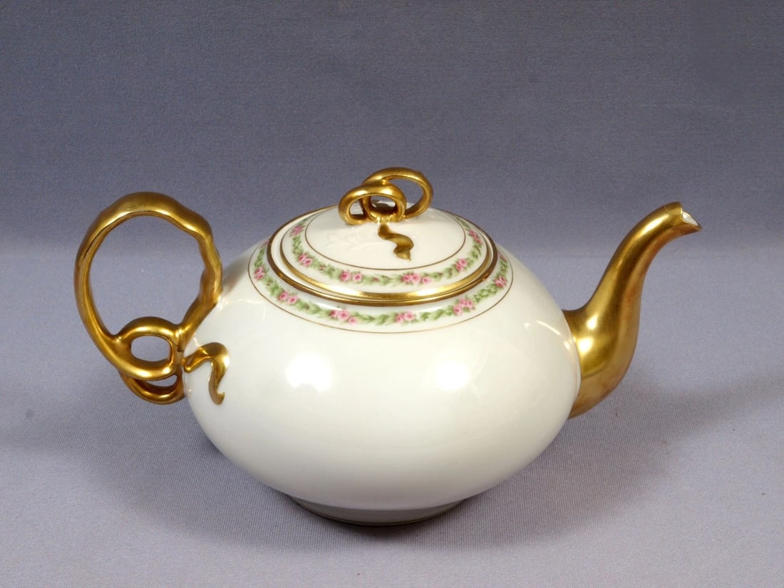 Limoges France CH Field Haviland GDA CHF404 COFFEE TEA Luncheon Rose Garland - 2