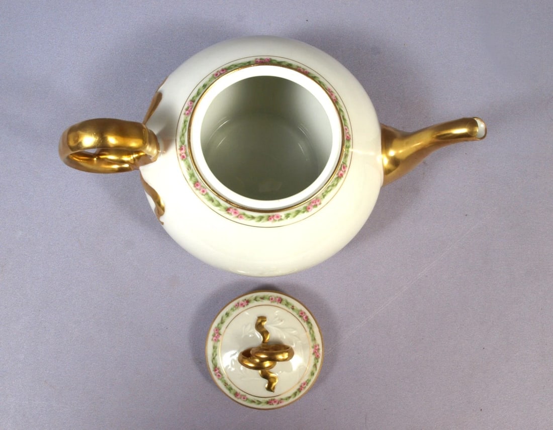 Limoges France CH Field Haviland GDA CHF404 COFFEE TEA Luncheon Rose Garland - 3