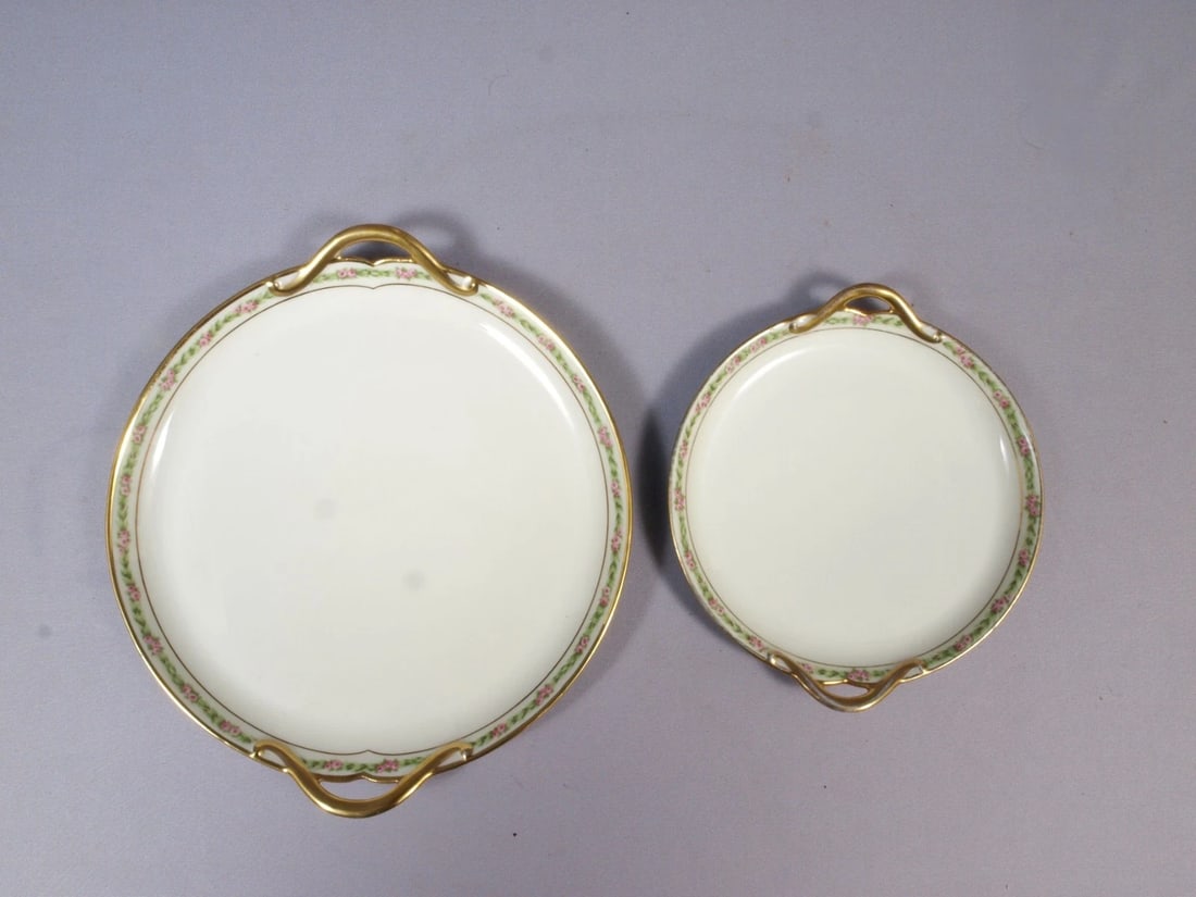 Limoges France CH Field Haviland GDA CHF404 COFFEE TEA Luncheon Rose Garland - 8