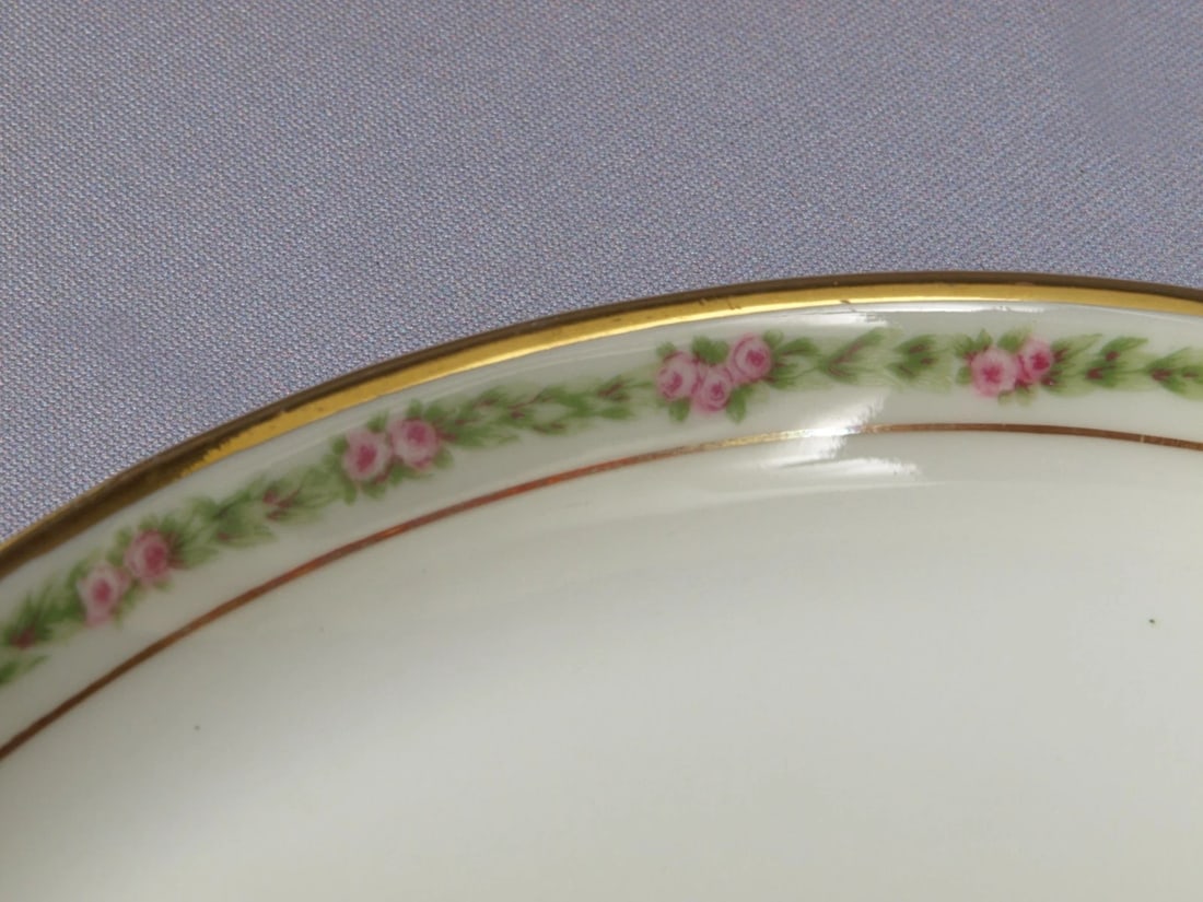 Limoges France CH Field Haviland GDA CHF404 COFFEE TEA Luncheon Rose Garland - 9