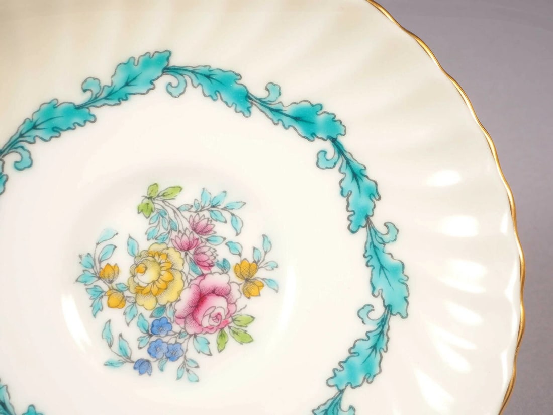 Minton Ardmore Coffee Tea Cup and Saucer Set Vintage England Turquoise - 3