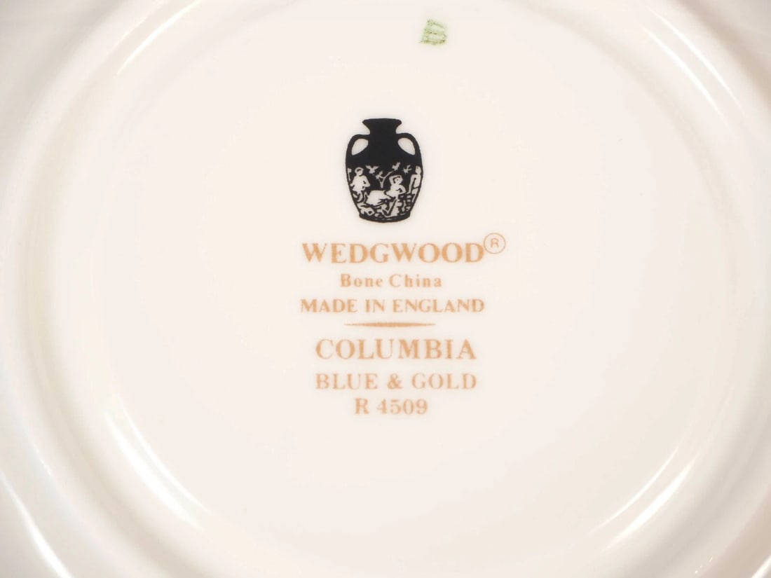 Wedgwood GOLD COLUMBIA Blue Gold Coffee Tea Cup Saucer England Bone China - 4