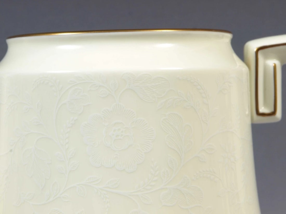 Royal Worcester CONCERTO White Embossed Gold Tall Large Coffee Tea Pot England - 4