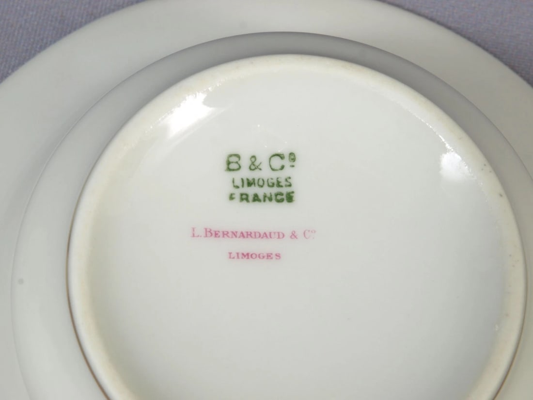 Limoges L. BERNARDAUD B&C Creamer Milk Jug Cover Sugar Bowl Gold France - 4