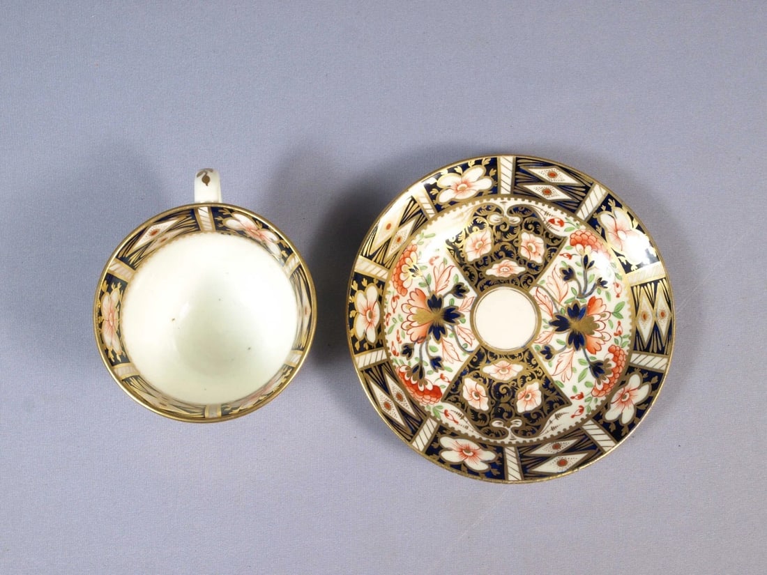 Bloor Derby Davenport Porcelain IMARI Duesbury 1800's Coffee Teacup Saucer - 3