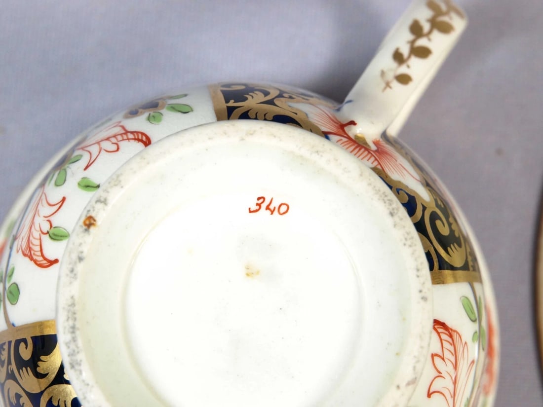 Bloor Derby Davenport Porcelain IMARI Duesbury 1800's Coffee Teacup Saucer - 5